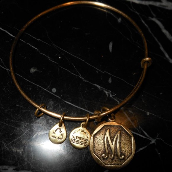 Alex And Ani Letter M Charm Retired Gold Russian B - Picture 6 of 6